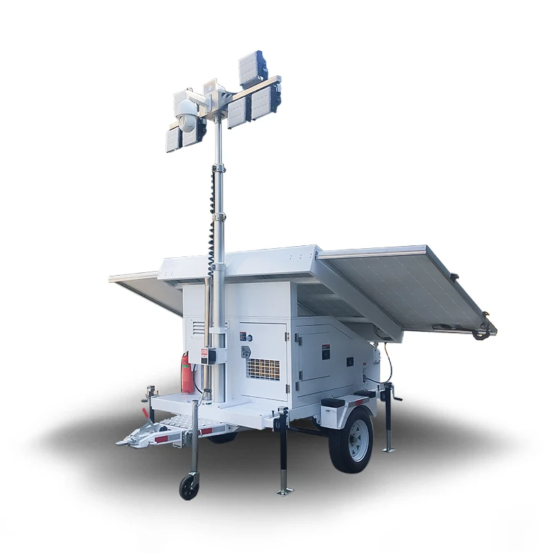 Large Capacity High Brightness Portable Solar Movable Trailer For Parking Lot For Construction Site Lighting Tower Lighthouse