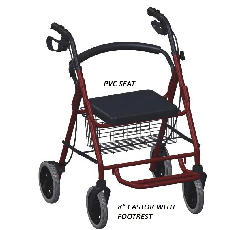 Factory price rehabilitation orthopedic rollator walker with seat