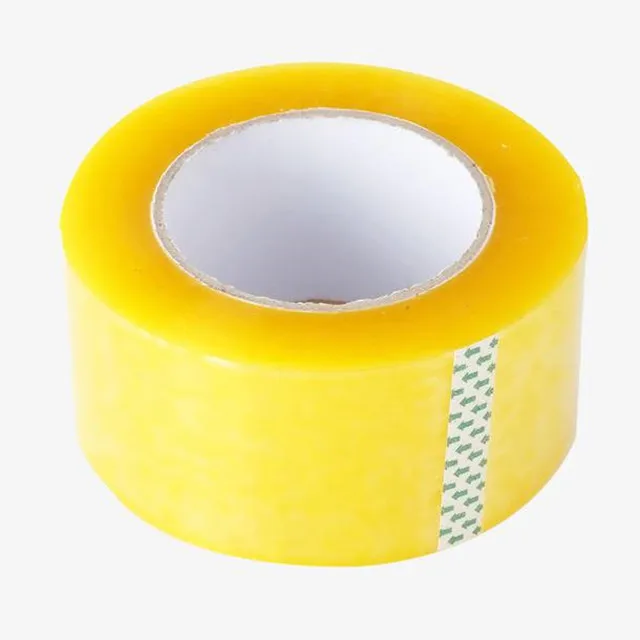 yellow carton sealing opp film bopp adhesive packing tape jumbo roll adhesive