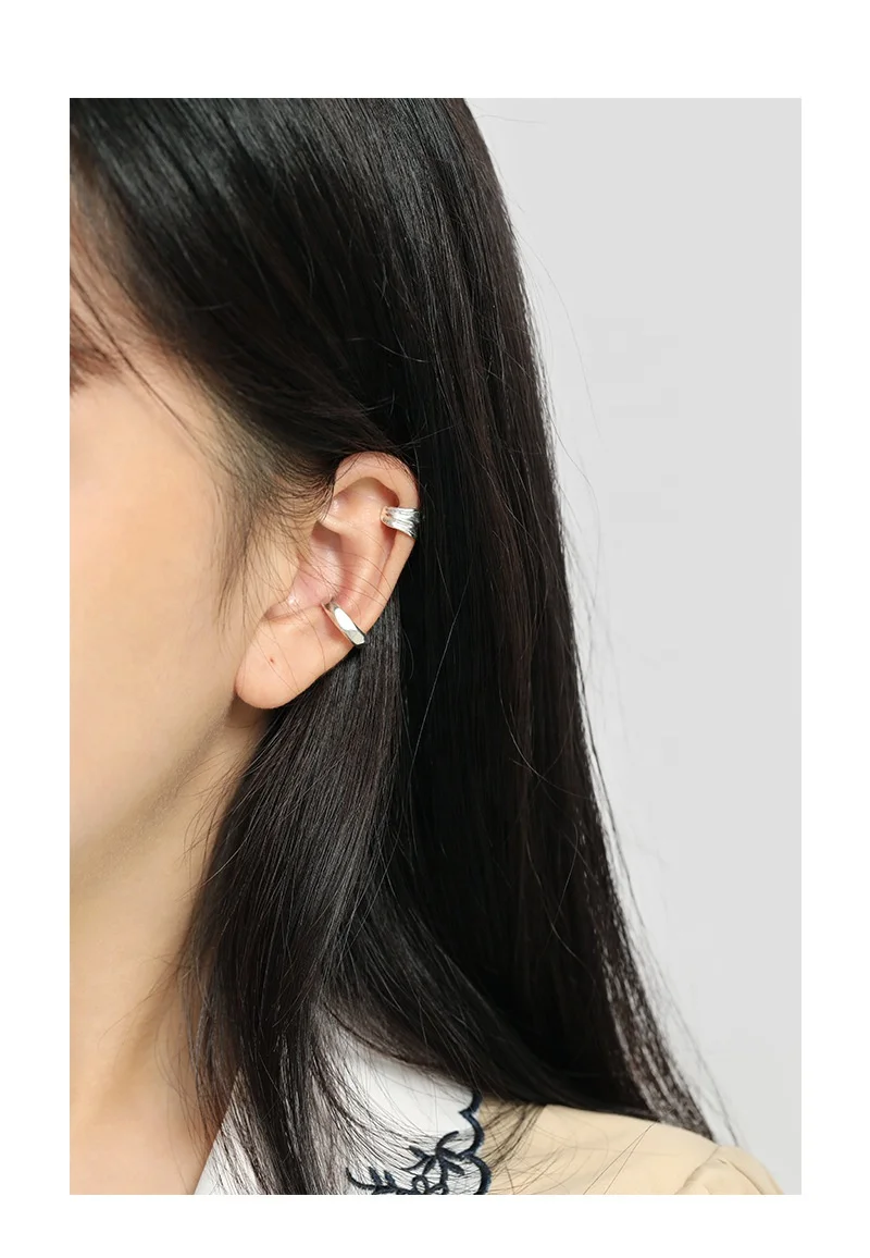 2021 New Fashion Invisible Earring No Piercing Clip S925 Sterling Silver Earring Cuff Gold Plated No Pierced Clutch Earring Gift