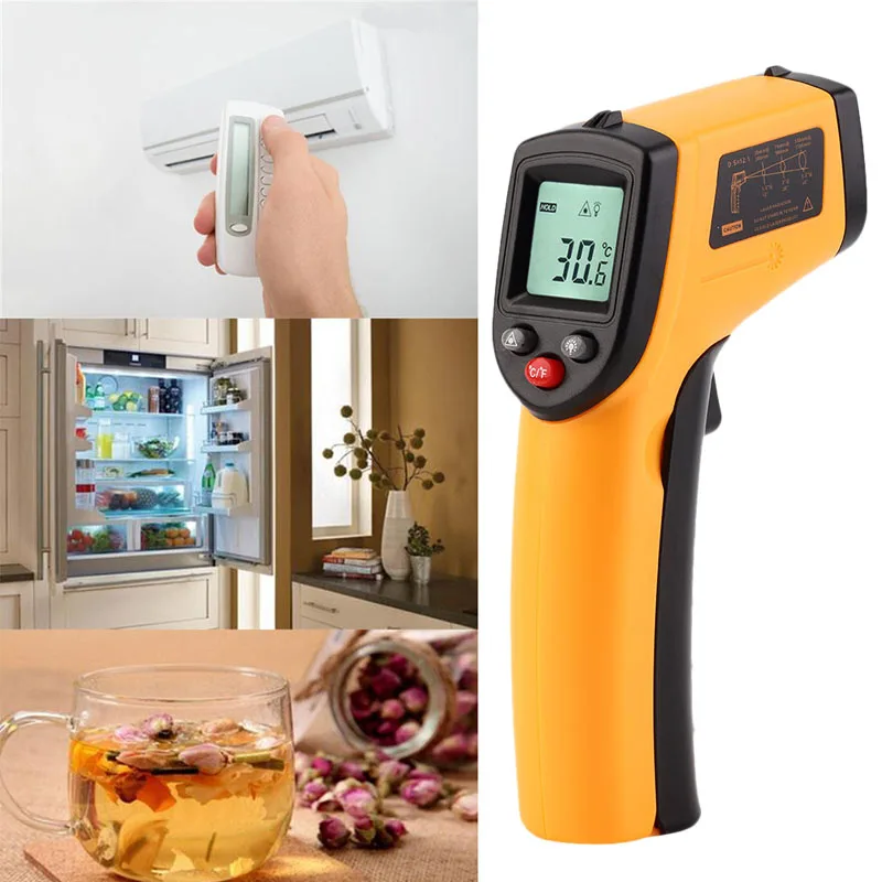 GM320 Non Contact Laser LCD Display Digital Thermometer Temperature Meter Gun pyrometer for industry kitchen  liquid steel water