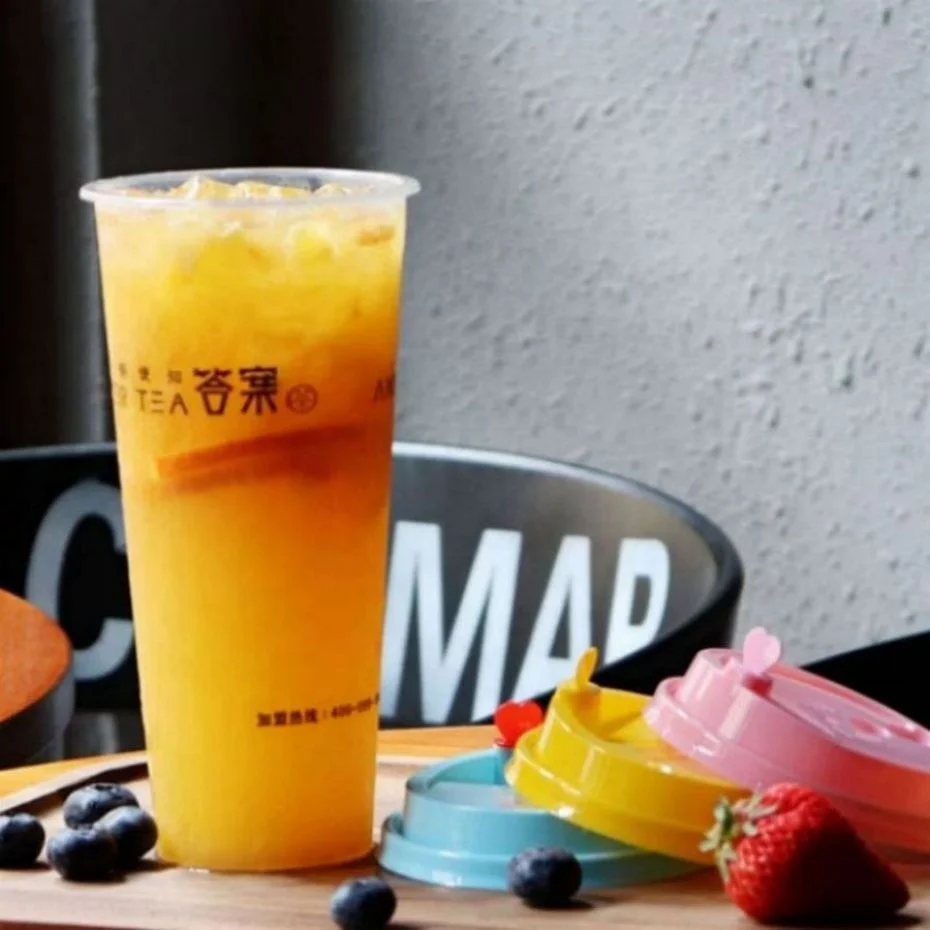 Disposable Cup Panda Dome Lid Black Connect Plastic Cups Lids Plastic Blister PP Cup With Lid