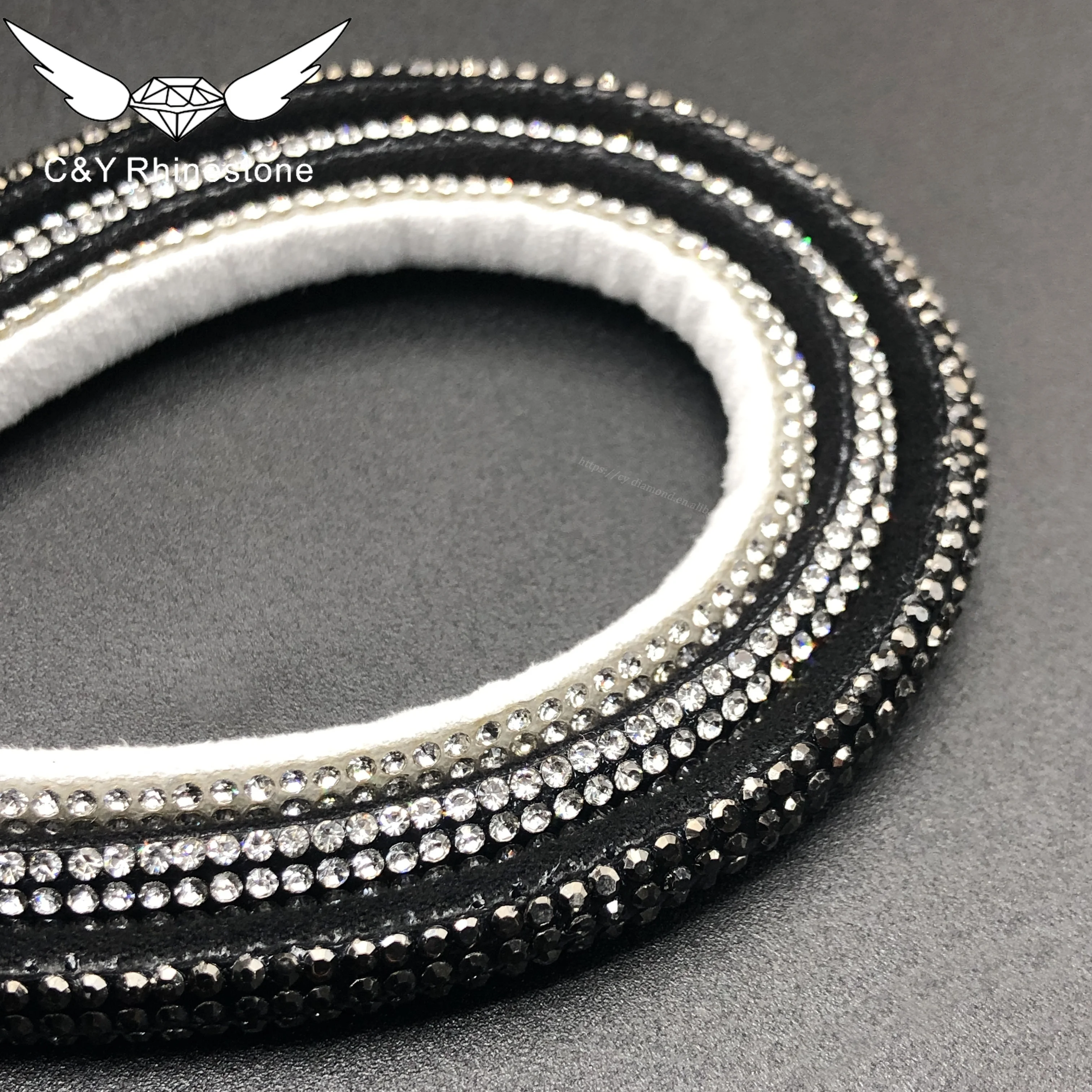 CY  6mm Luxury Crystal Diamond Rope Tube For Hoodies Shoelace Crystal Rhinestone Cord