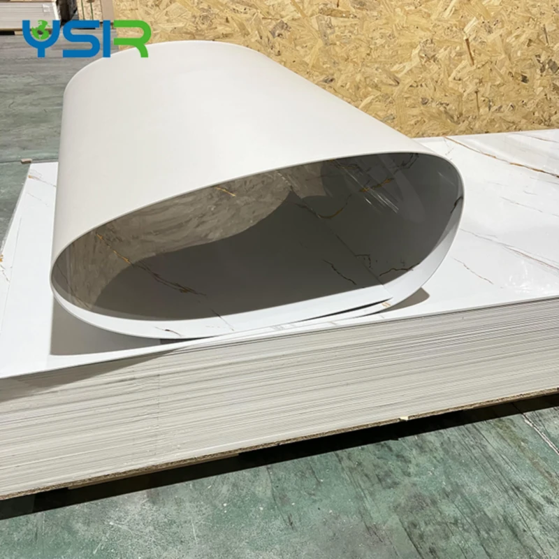 China Yansen waterproof UV layer interior decoration 4*8 feet different colors PVC UV marble sheet