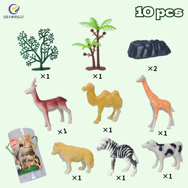 2024 New Hot Selling Mini Static Animal Model Wildlife  Plastic Animal World Educational Toys  For Children Over 3 Years Old