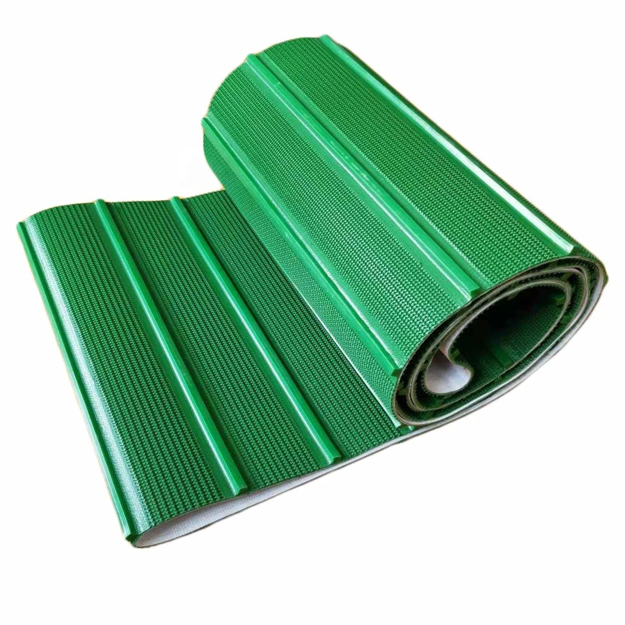 Green PVC Cleats Grass Pattern Green PVC Conveyor Belt