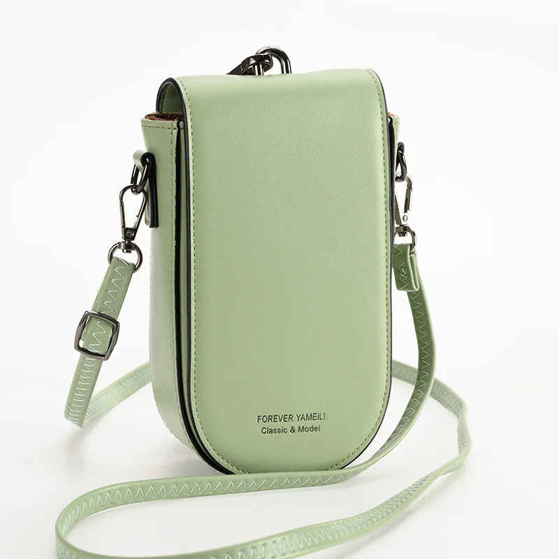 Custom Logo Cell Phone Shoulder Purse Card Wallet Handbag Satchel Clasp Cellphone Crossbody Bag For Women