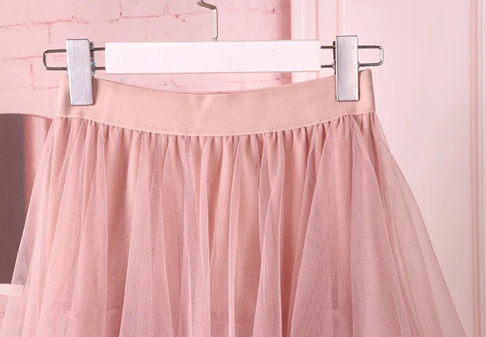 irregular Mesh skirt women spring new multi-layer tutu cake skirt fluffy ruffled long tulle skirt female