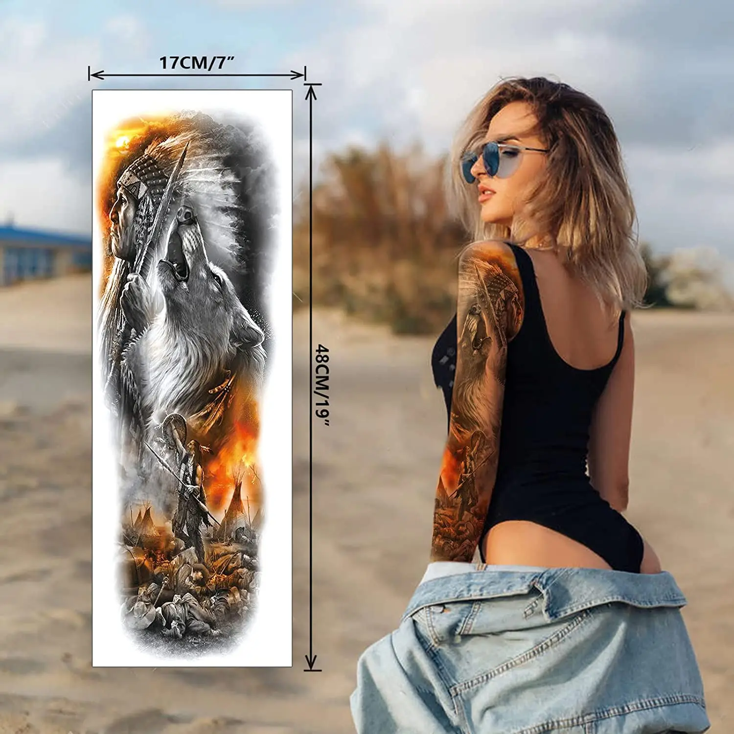 Free Shipping New Design High Quality Large Image For Full Arm Temporary Tattoo Sticker Tattoos Stickers