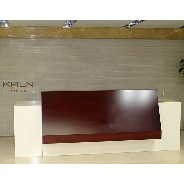Оптовая продажа Современная облицовочная стойка регистрации из цельной древесины роскошная устойчивая Экологически