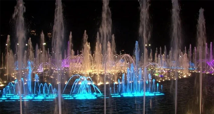 AWS Summer Popular Outdoor Garden Large Water Fountain Stainless Steel Music Fountain with Music PLC DMX512 Control