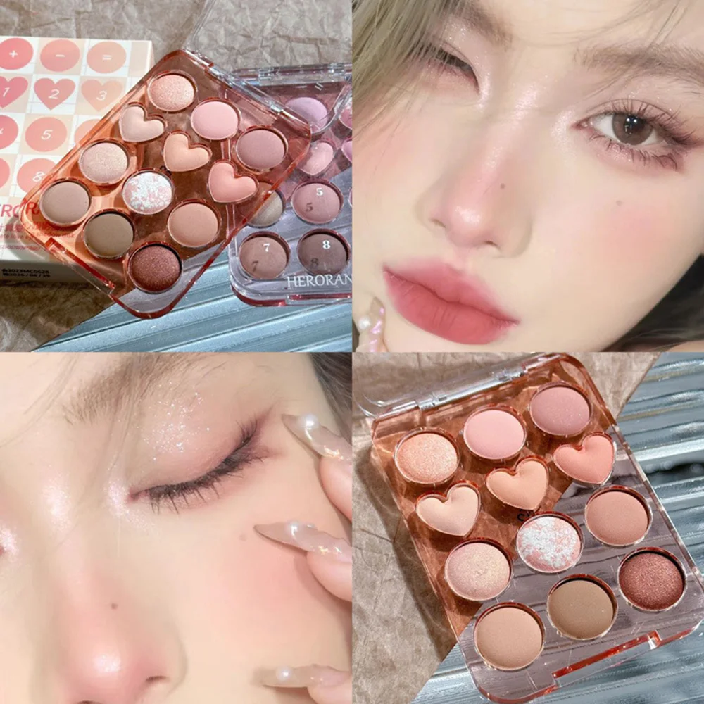 HERORANGE 12 colors Pink+Mauve Eyeshadow Palette for Daily makeup Shimmer Pearl Ultra-Blendable Matte Glitter Shimmer Shades