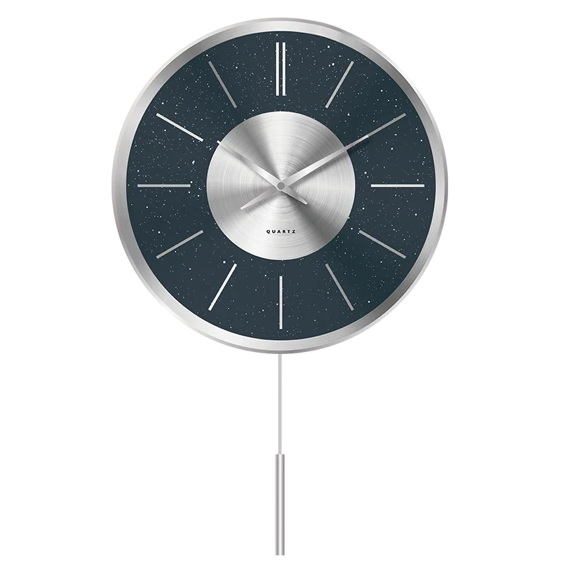 Aluminum Pendulum clock modern design decorative silent sweep pendulum chiming wall clock 13 inch