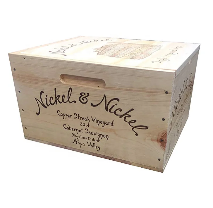 
Customizable wooden wine box of 6 bottles 