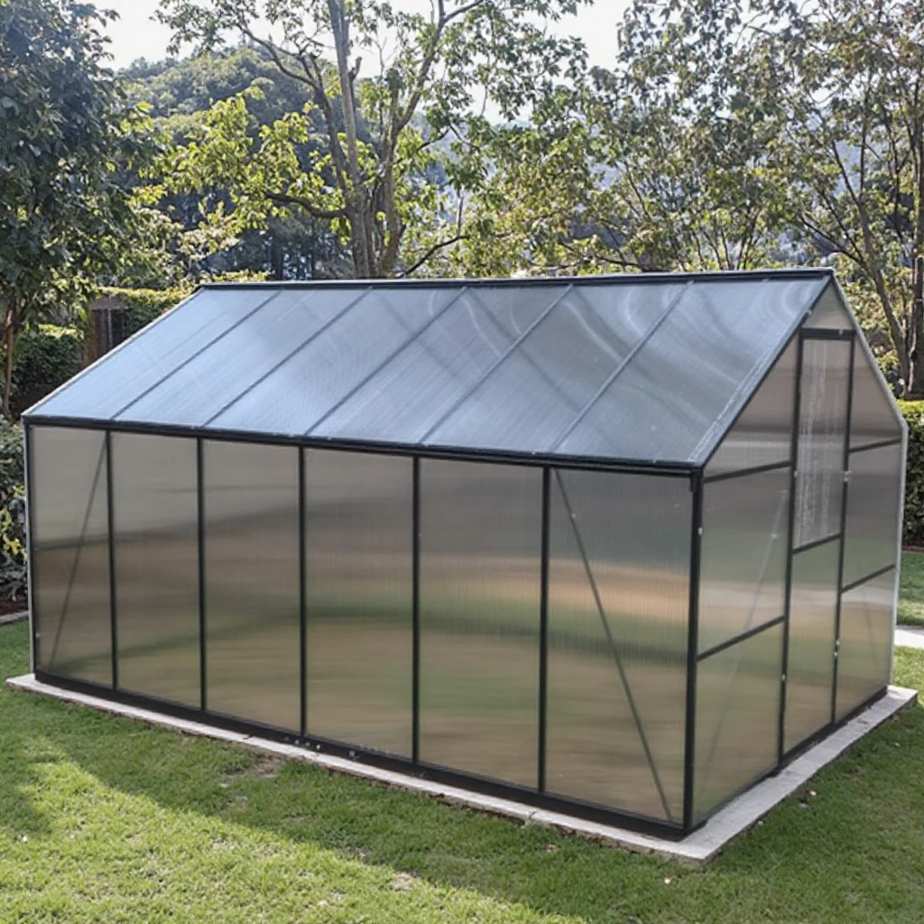 Large DIY Aluminum Polycarbonate Greenhouse DIY Kit Easily Assembled Walk-In Sunroom with Metal Frame for Garden Villa Courtyard