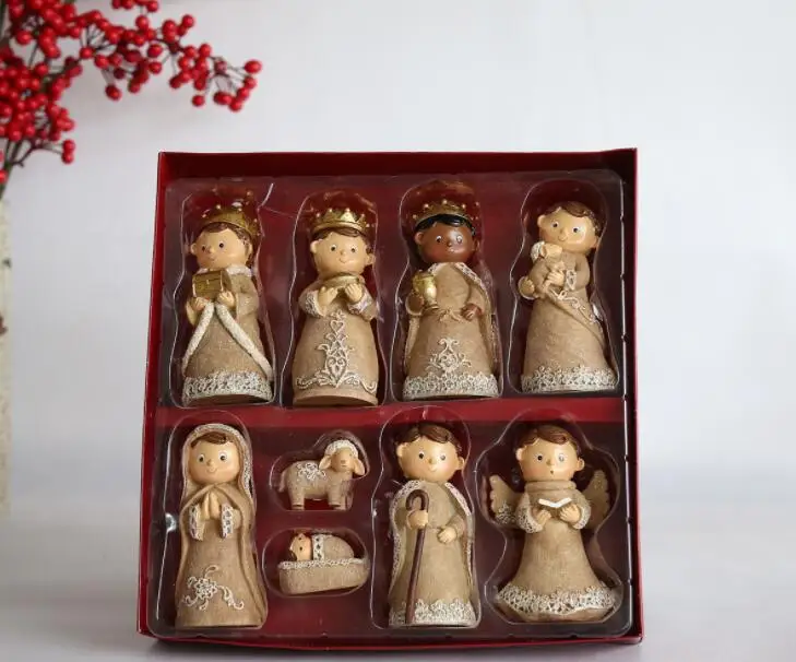 New Design Resin Small Nativity Set Wholesale Christmas Nativity Set Indoor Decor