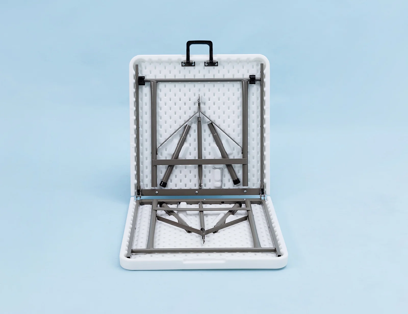 CYEN 2022 New Arrival Camping Square Card Table Granite White HDPE Plastic 4ft Foldable Outdoor Dining Tables