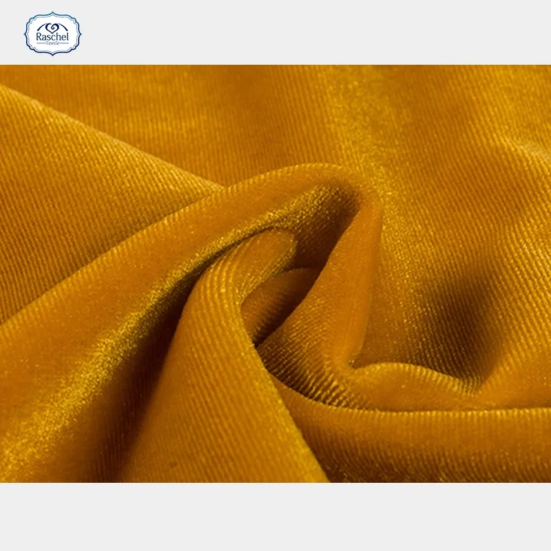 100% Polyester Shining Korean Crushed Velvet Fabric for  Garment