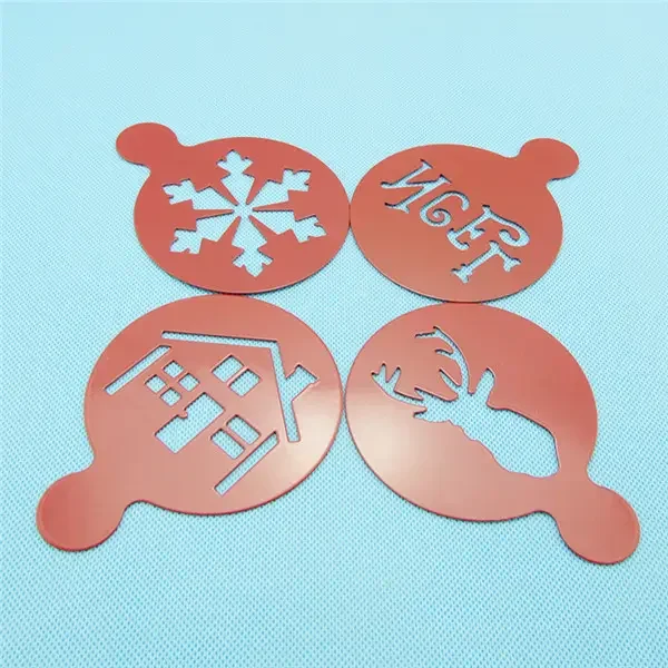 Support for custom Coffee Decorating Stencils Stainless Steel Coffee Art Stencils Barista Template Printing Molds Stencils
