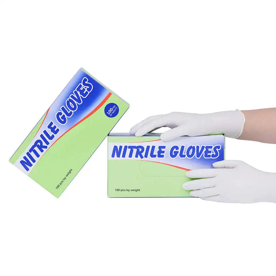 Factory Wholesale Accept OEM 100 Pack Disposable Gloves Nitrile Gloves Powder-Free 100% Pure Nitrile Glove