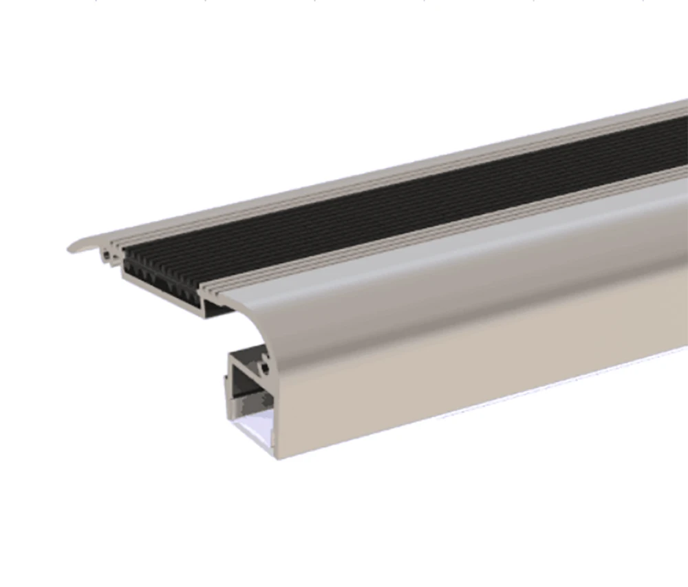 Silver Black LED Nosing Led Step Extrusion Profile LED Stairs Light for Cinema School Theater