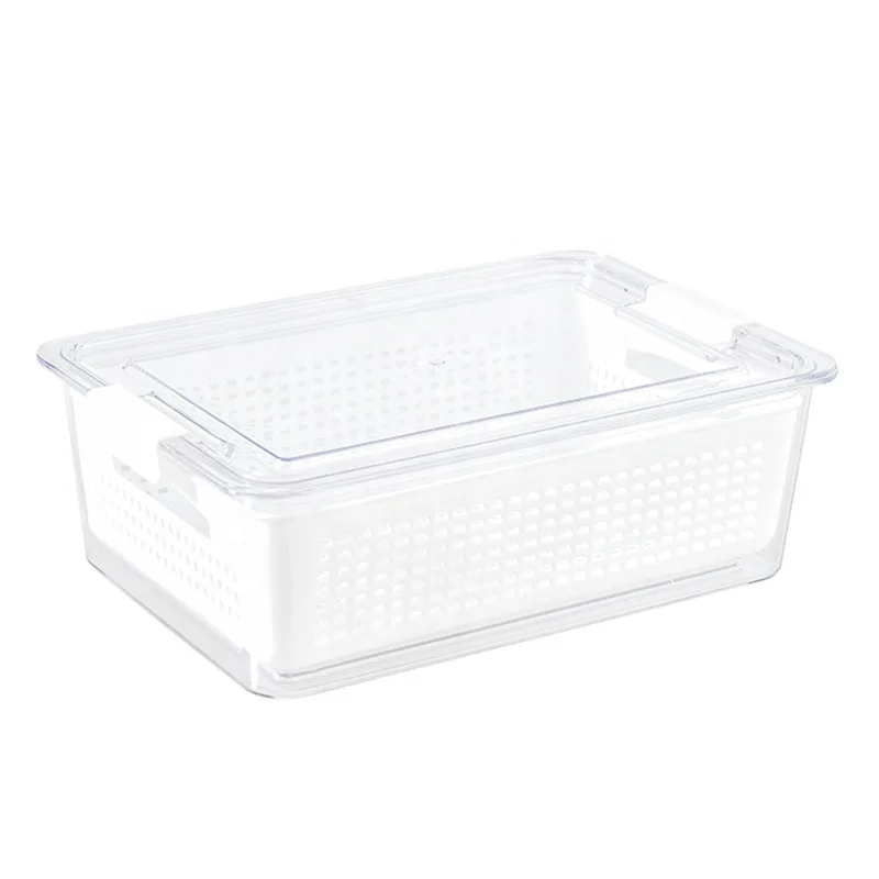 Plastic  Multi-Functional Saver Storage Container With Removable Drain Basket
