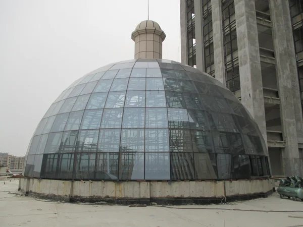 Metal Steel Frame Dome Roof Steel Structure Glazed Laminated Glass Church Roof