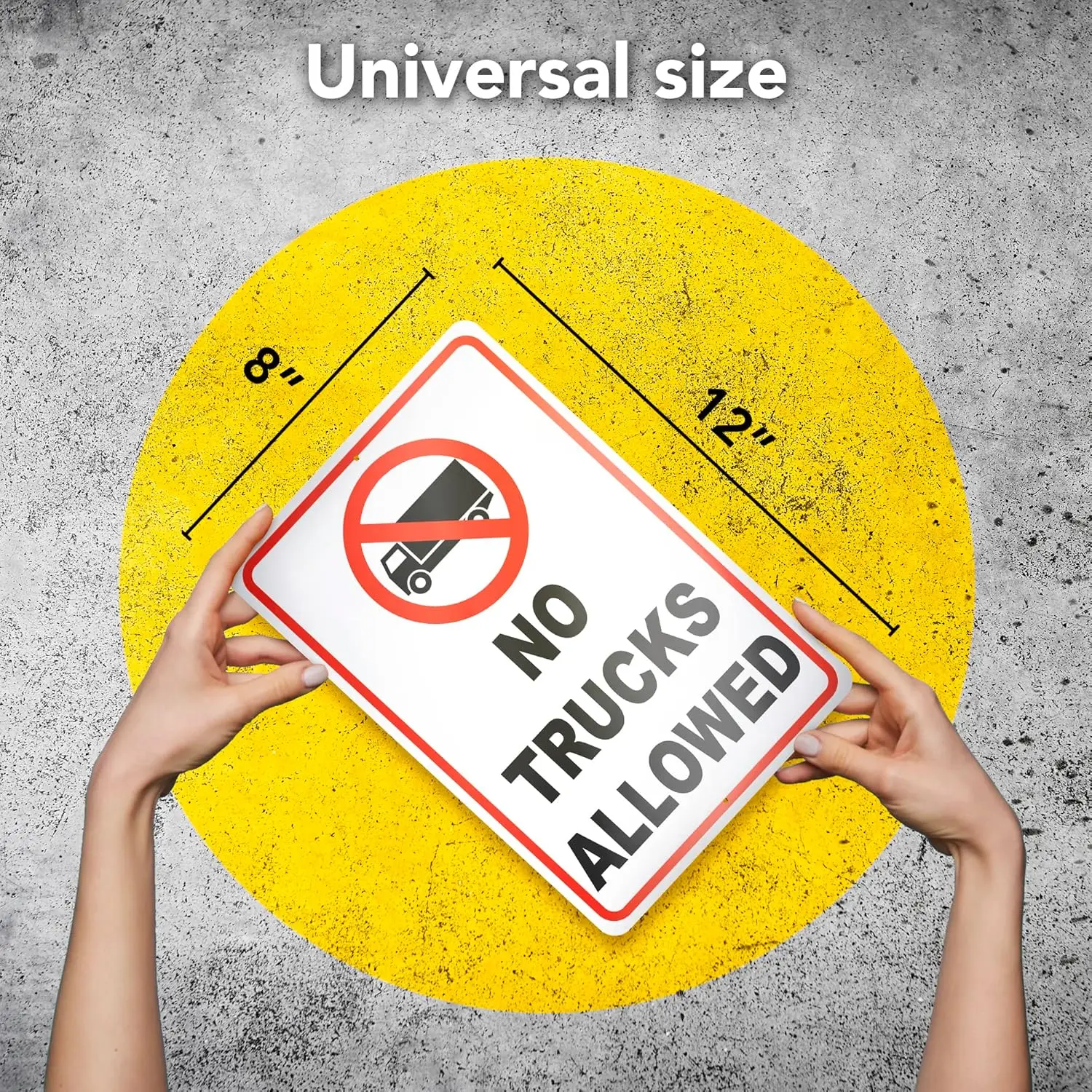 Securun 2024 No Trucks Allowed Sign With Aluminum Material Warning Safety Signs For Office