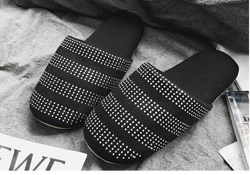 High quality unique water drill design men and women indoor and outdoor anti-slippery thermal cotton slippers