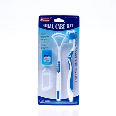 OEM Oral Hygiene Care Kit with Toothbrush and Dental Floss Private Label Box/Carton Packed Toothbrush Shape for Cleaning
