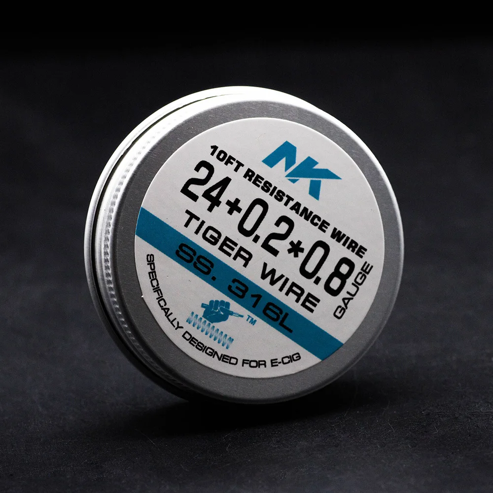 Готовый провод NK SS316L 10 футов, провод tiger 24ga 0,2*0,8 из нержавеющей стали, Электрический провод для вейпа, катушка
