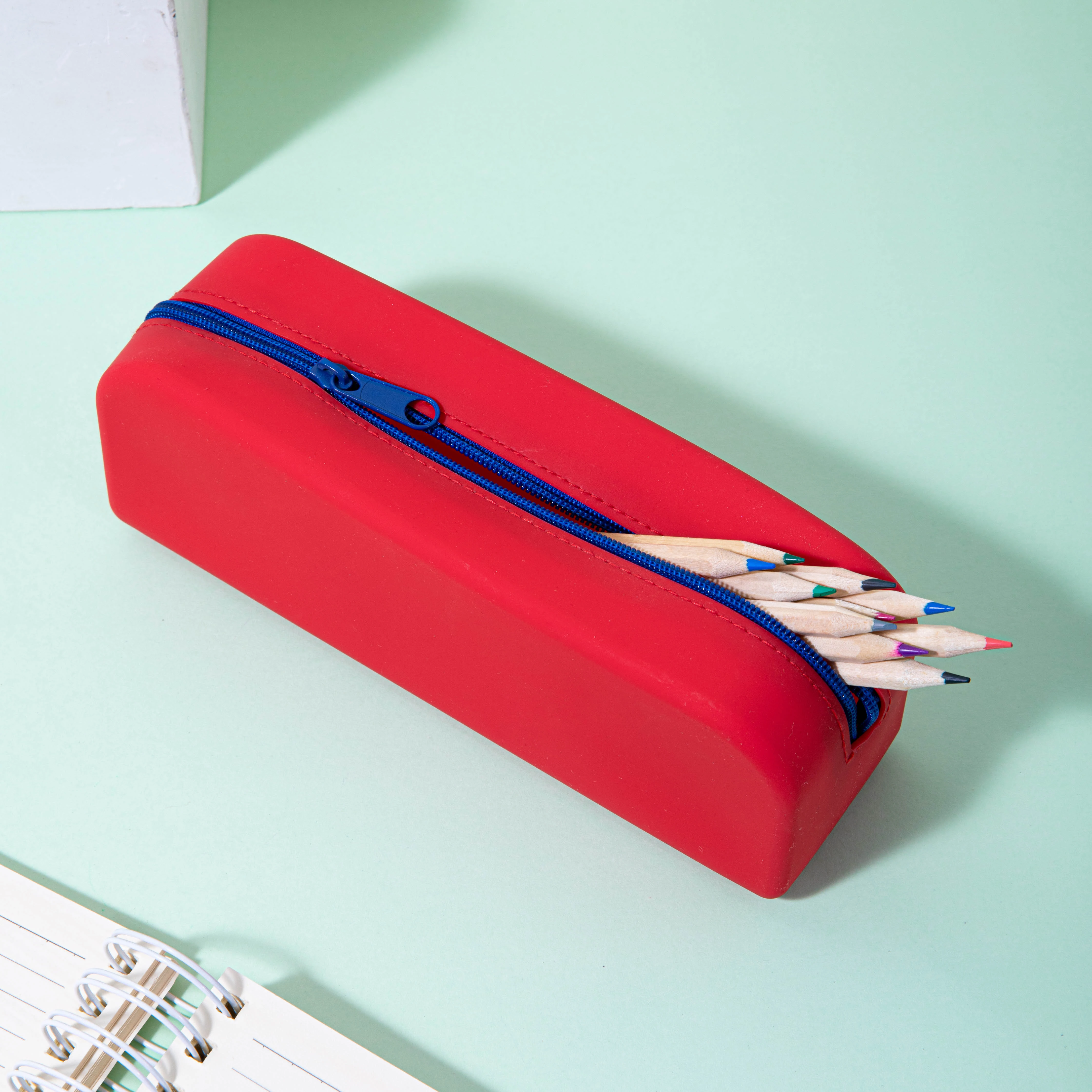 Custom Food Grade Zipper Factory Price Silicone Pencil Pouch Holder Stand Holder For School Stationery Pen Case bag
