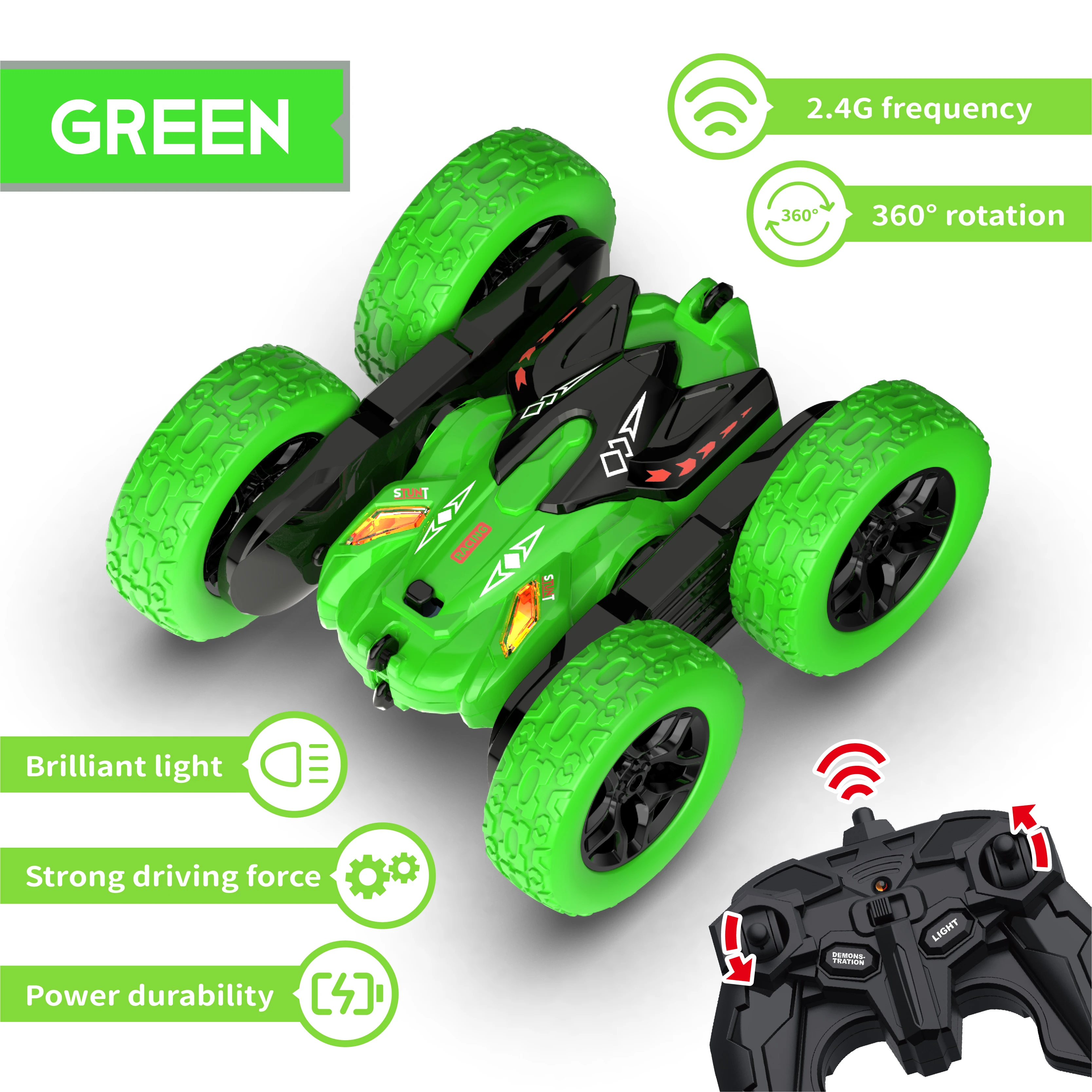 Radio Control Toy 2.4G Rc Drift Car Toys Double Sided 360 Degree Rotation Off Road Remote Control Stunt Car Toys  For Kids