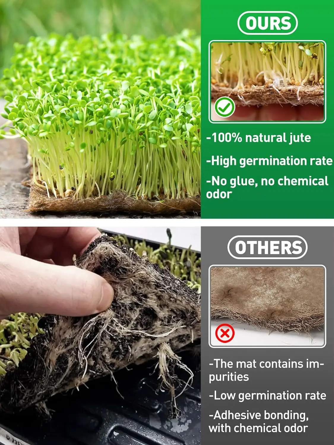 Biodegradable jute felting needle cloth fabric grow mat wide roll covering ground used for plants growing