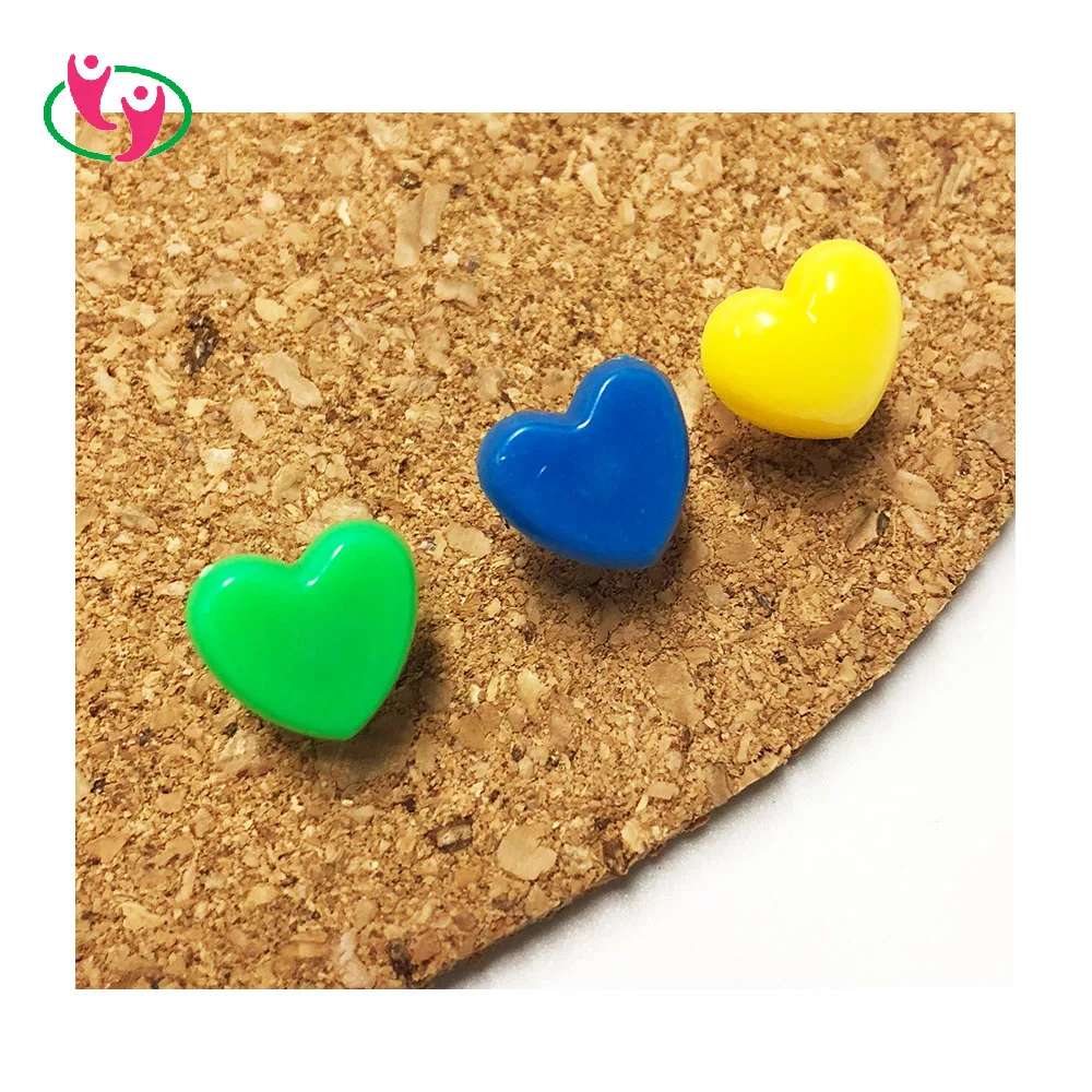 
Wholesale Custom Novelty Colorful Plastic Heart Shaped Map Push Pins 