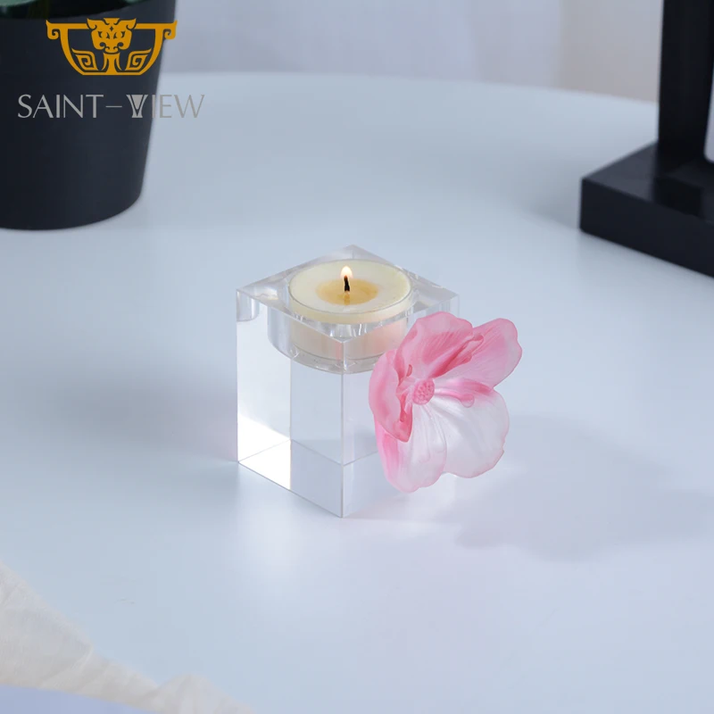 Ramadan Clear Crystal Tealight Burner Candle Holder for Home Decoration Party Atmosphere Decoration