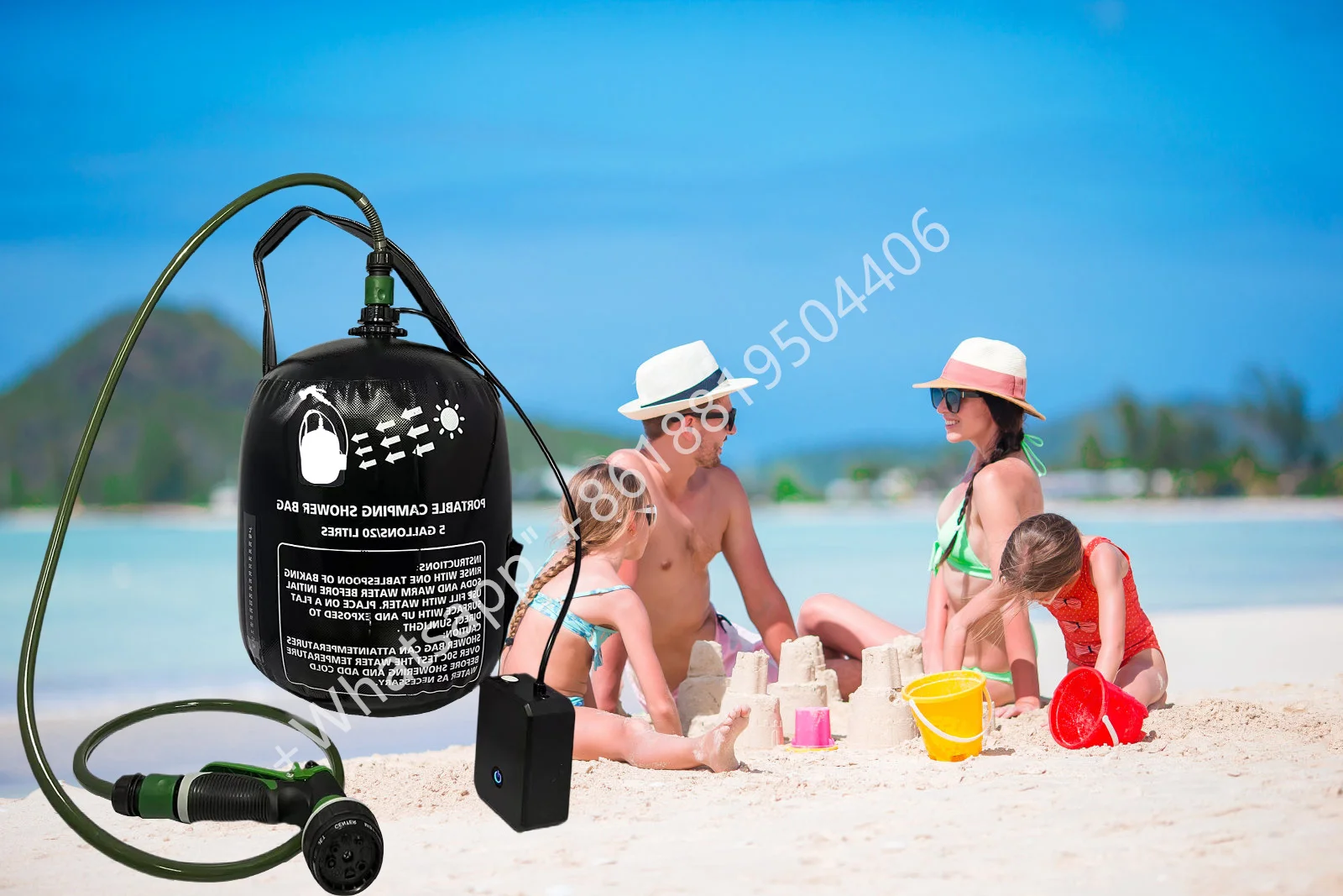 camping shower Battery-powered camping shower