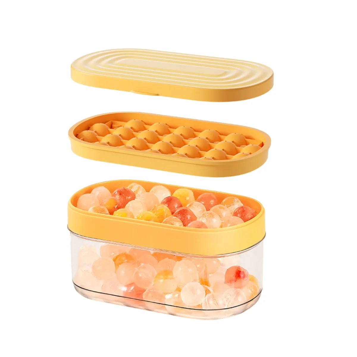 portable food grade custom maker mold circle ball min thin round usa silicone ice cube tray with lid container