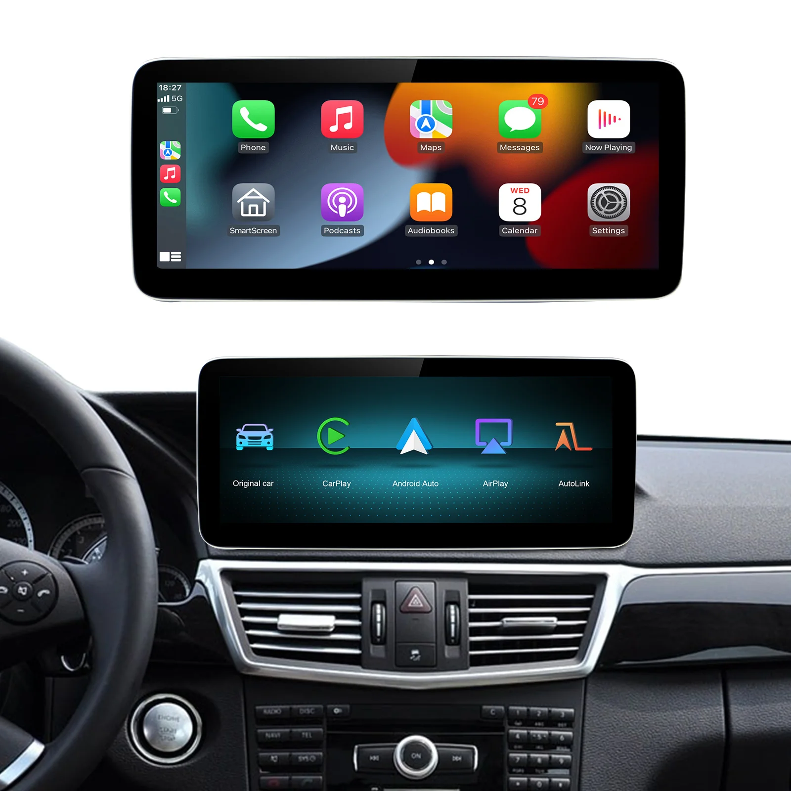 AUTOABC 12.3' Linux screen for Mercedes Benz NTG4.0 NTG4.5 Wireless Carplay Android Auto head unit GLA CLA GLC w204 w212 w176