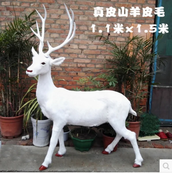 christmas reindeer outdoor decorative white deer realistic plush toy sika deer