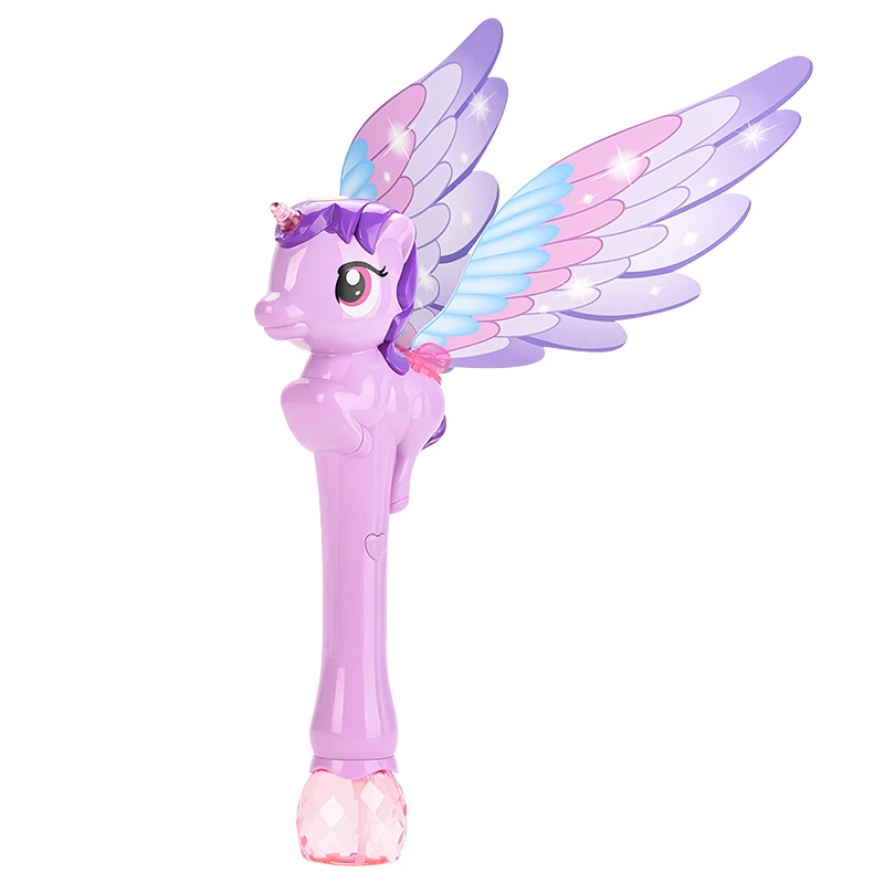 Big wing unicorn bubble wand includes bubble solution