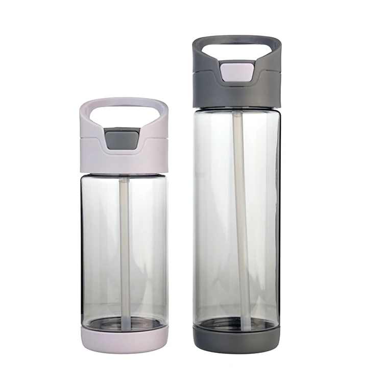 2020 New Design Plastic Gifts Sports 25oz Running Clear Drink Bottle with Silicone Straw Head