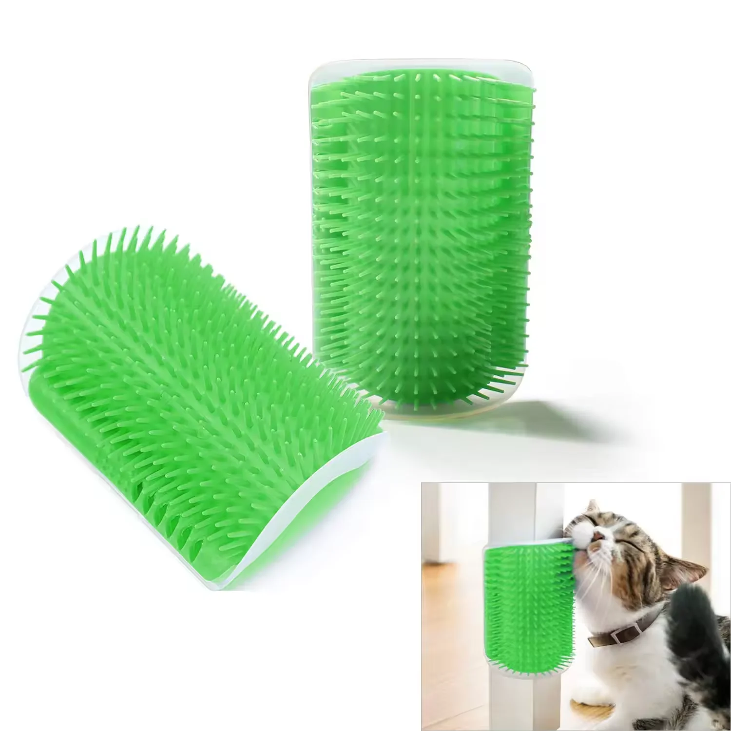 Pet Products Cat Self-Beauty Container with Catnip Bag Cat Horn Massage Comb Grooming Brush Tool for Kittens and Puppies