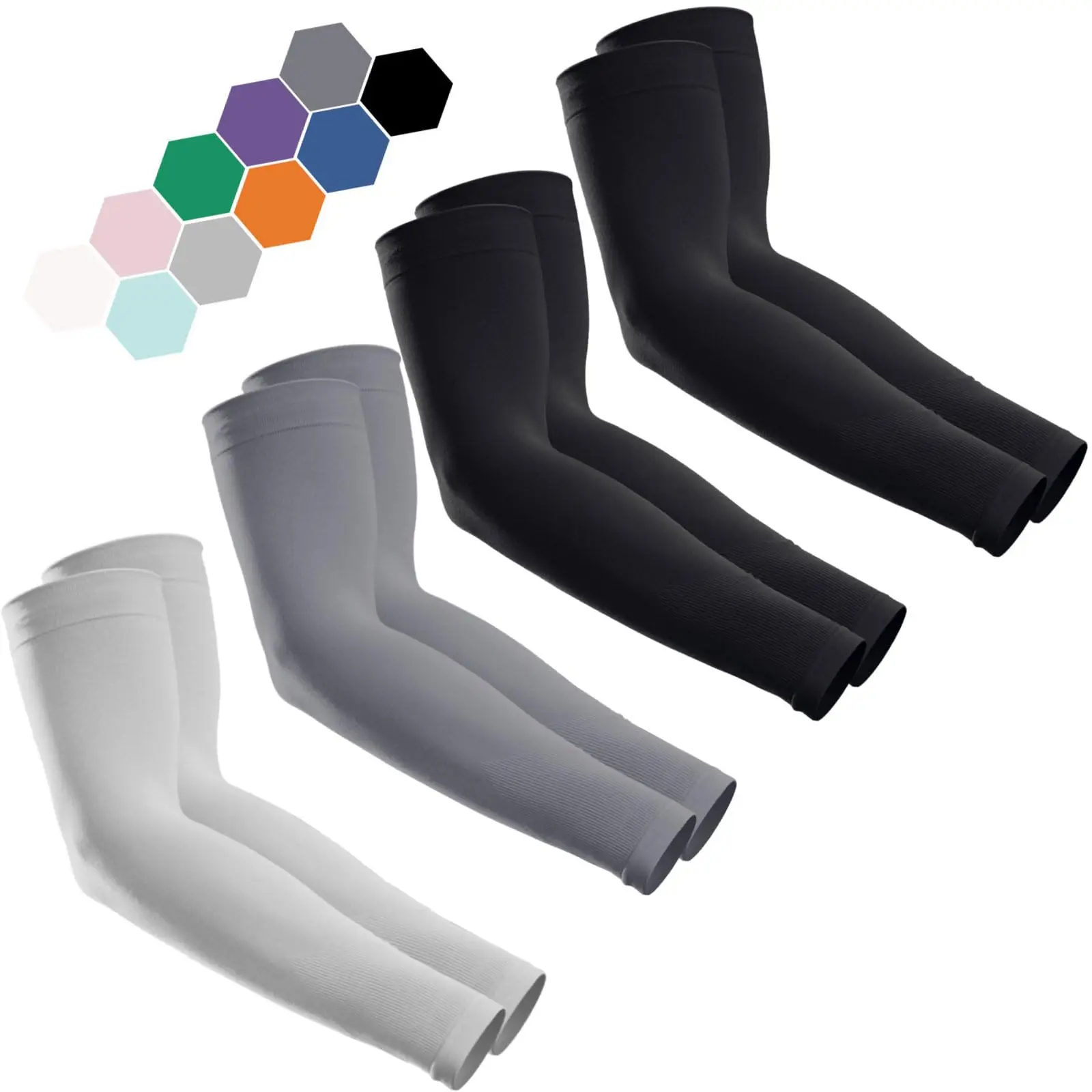 Outdoor Fashion Item High Quality Customized Logo 95%Polyester 5%Spandex Cooling Thinner Elastic Sun Protection Solid Arm Sleeve