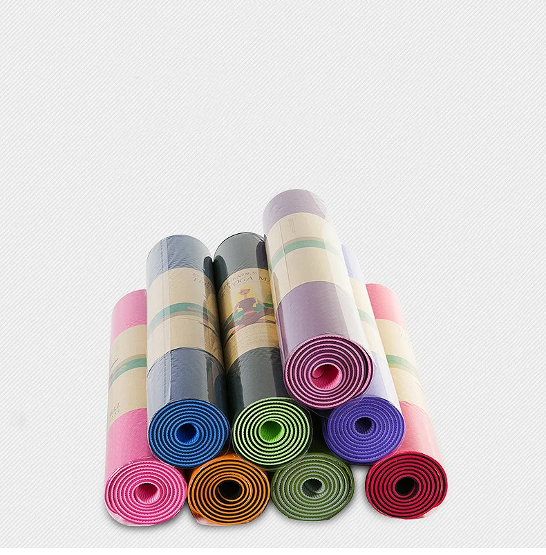 
Wholesale Fitness Double Sided Custom Logo 6mm independent TPE Yoga Mat India with Position Line 
