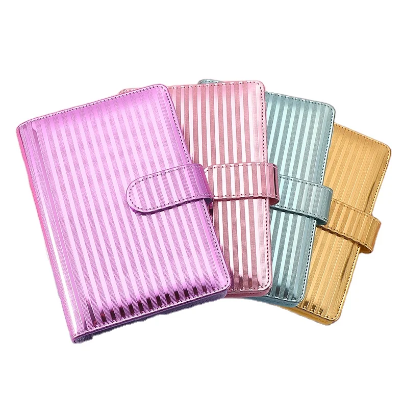 New Pu Leather Money Binder Organizer A6 6 Ring Folder Cash Saving Envelope Budget Binder With Pocket Holder