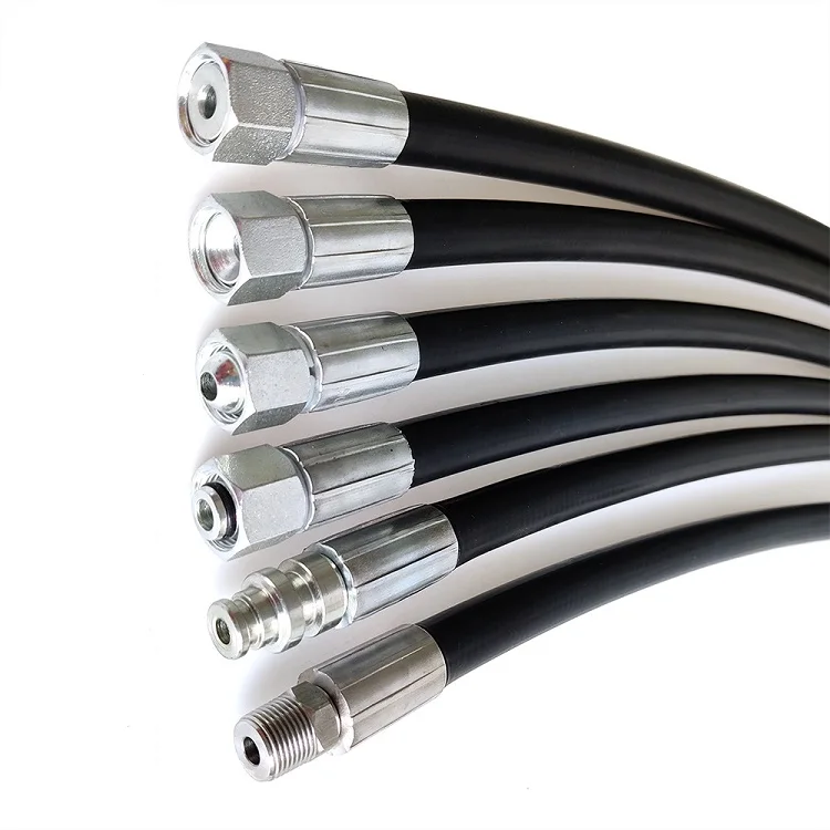 Top Factory SAE 100 R1AT/EN 853 1SN SAE 100 R2AT/EN 853 2SN Synthetic Wire Braided Hydraulic Rubber Hose for Industry