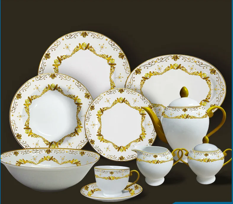 Wholesale price cheap ceramic porcelain tableware set 47 pieces dinnerware sets