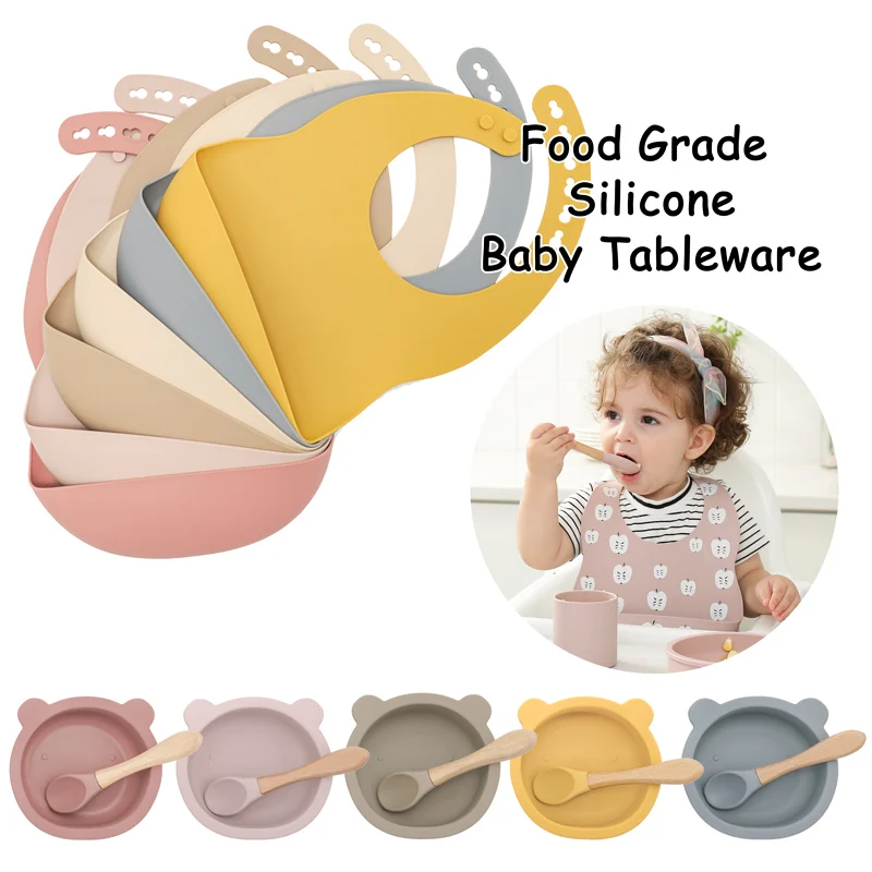  2021 Amazon Bebe новый магазин душ Пользовательский логотип подарок Рожденный продукт силиконовая ложка Вилка детский нагрудник чаша Китай товары