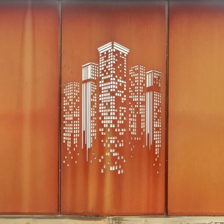 Новый дизайн лазерная резка металлический экран искусство декоративная конфиденциальность металл наружные и внутренние настенные стальные экраны corten